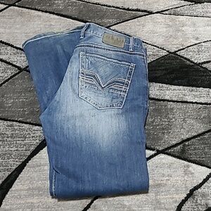 BKE TYLER EMBROIDERED BOOT-CUT DENIM JEAN